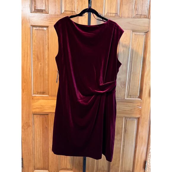 Jessica Howard Plus Velvet Mini Cocktail Party Dress Red Size 18W NEW w/tags - Picture 4 of 7